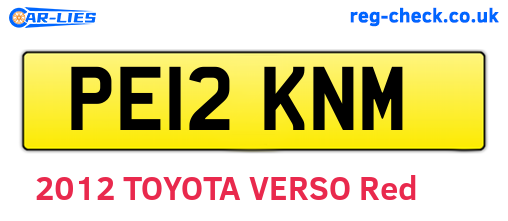 PE12KNM are the vehicle registration plates.