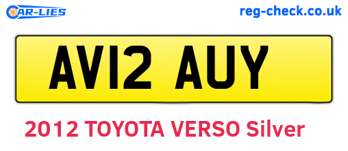 AV12AUY are the vehicle registration plates.