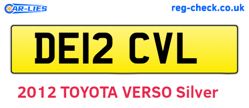 DE12CVL are the vehicle registration plates.
