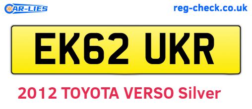EK62UKR are the vehicle registration plates.