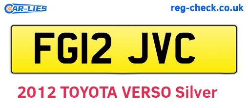 FG12JVC are the vehicle registration plates.