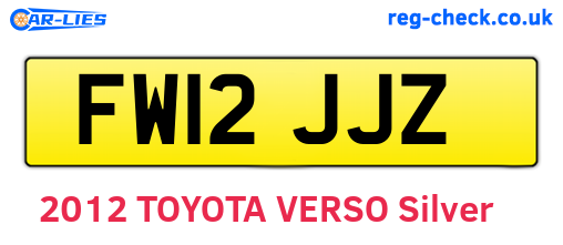 FW12JJZ are the vehicle registration plates.