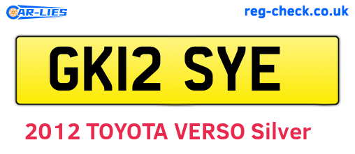 GK12SYE are the vehicle registration plates.