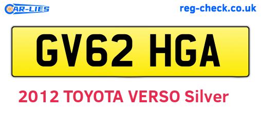 GV62HGA are the vehicle registration plates.