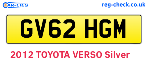 GV62HGM are the vehicle registration plates.