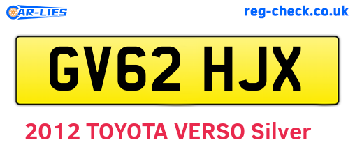 GV62HJX are the vehicle registration plates.