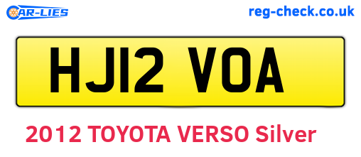 HJ12VOA are the vehicle registration plates.