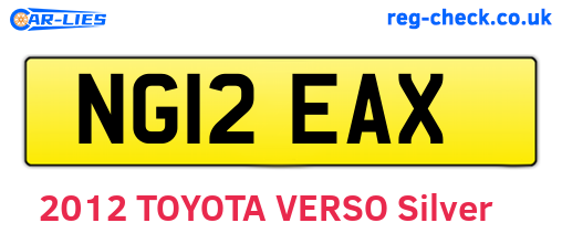 NG12EAX are the vehicle registration plates.