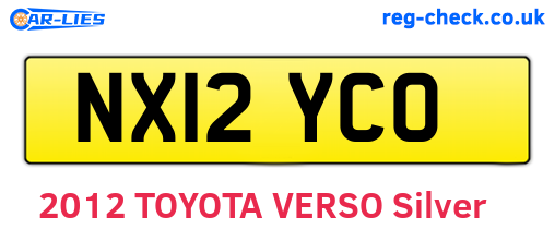 NX12YCO are the vehicle registration plates.