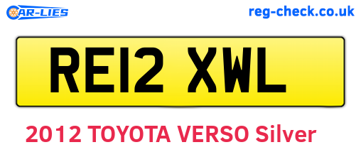 RE12XWL are the vehicle registration plates.