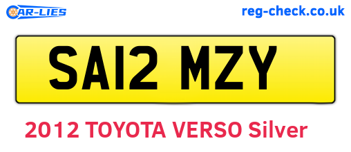 SA12MZY are the vehicle registration plates.