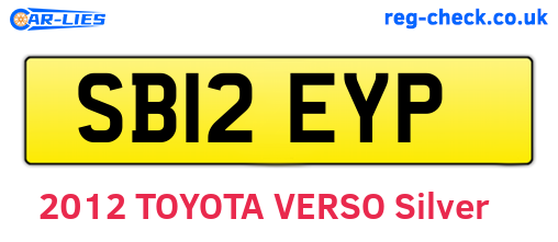 SB12EYP are the vehicle registration plates.