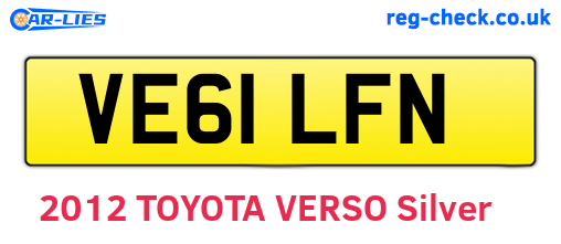 VE61LFN are the vehicle registration plates.