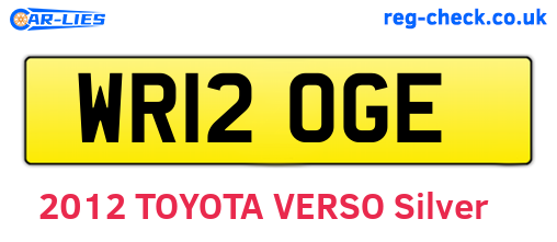 WR12OGE are the vehicle registration plates.
