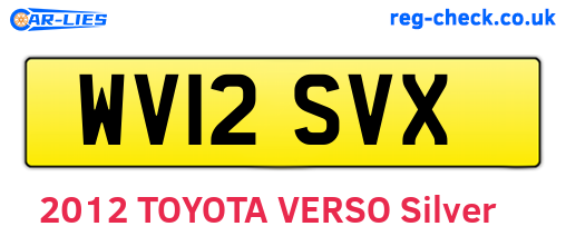 WV12SVX are the vehicle registration plates.