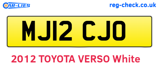 MJ12CJO are the vehicle registration plates.