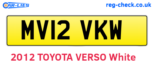 MV12VKW are the vehicle registration plates.