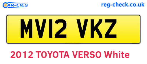 MV12VKZ are the vehicle registration plates.