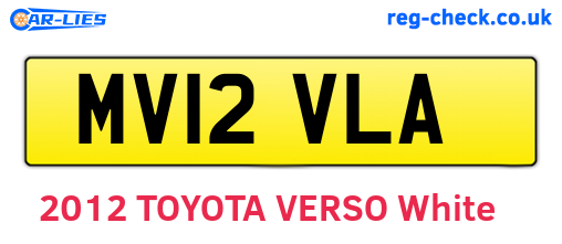 MV12VLA are the vehicle registration plates.