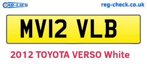 MV12VLB are the vehicle registration plates.