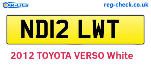 ND12LWT are the vehicle registration plates.