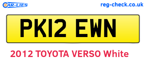 PK12EWN are the vehicle registration plates.