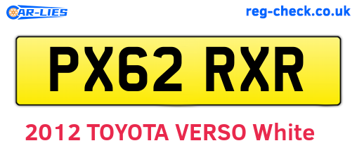 PX62RXR are the vehicle registration plates.