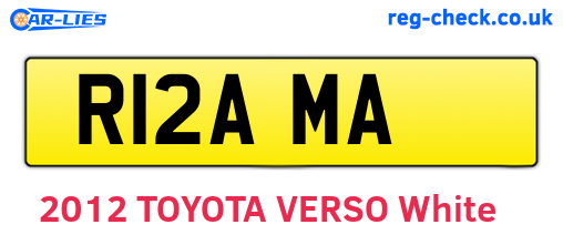 R12AMA are the vehicle registration plates.