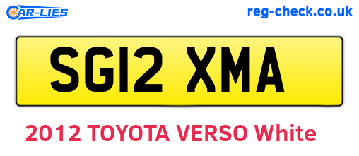 SG12XMA are the vehicle registration plates.