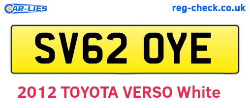 SV62OYE are the vehicle registration plates.