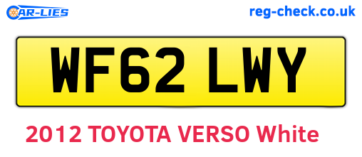 WF62LWY are the vehicle registration plates.