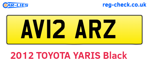 AV12ARZ are the vehicle registration plates.