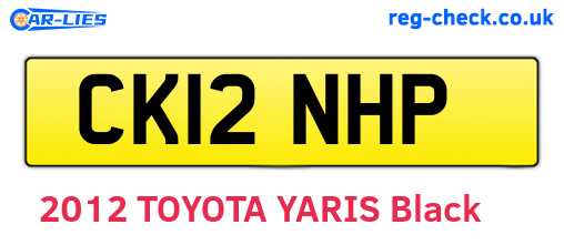 CK12NHP are the vehicle registration plates.