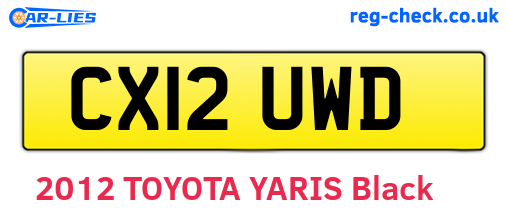 CX12UWD are the vehicle registration plates.