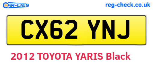CX62YNJ are the vehicle registration plates.