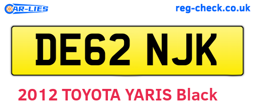 DE62NJK are the vehicle registration plates.