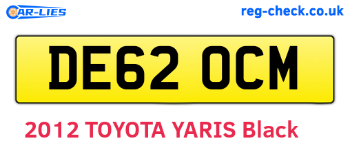 DE62OCM are the vehicle registration plates.