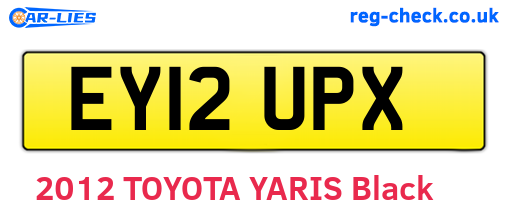 EY12UPX are the vehicle registration plates.