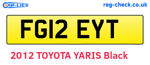 FG12EYT are the vehicle registration plates.