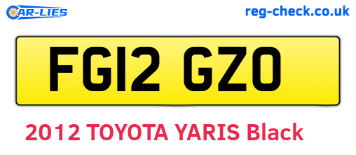 FG12GZO are the vehicle registration plates.