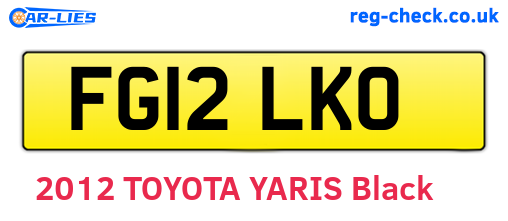 FG12LKO are the vehicle registration plates.