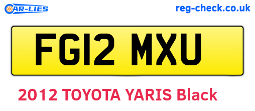 FG12MXU are the vehicle registration plates.