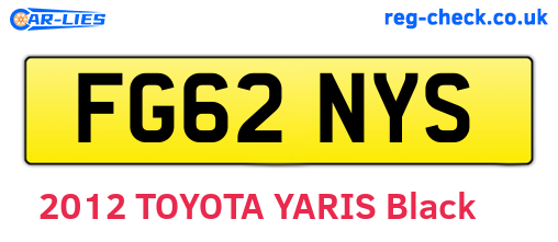 FG62NYS are the vehicle registration plates.