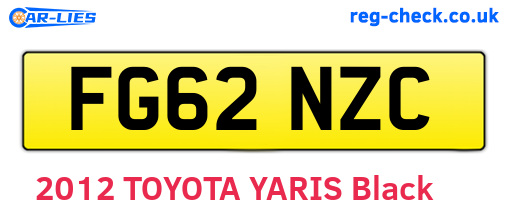 FG62NZC are the vehicle registration plates.