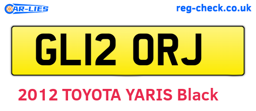 GL12ORJ are the vehicle registration plates.
