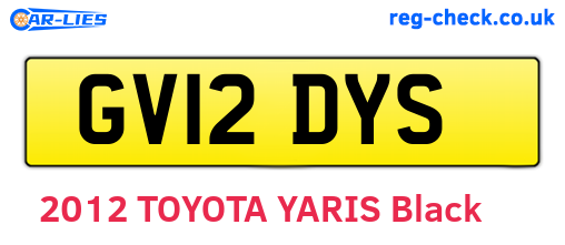 GV12DYS are the vehicle registration plates.