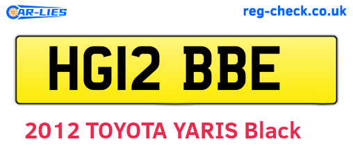 HG12BBE are the vehicle registration plates.