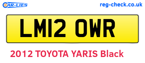 LM12OWR are the vehicle registration plates.