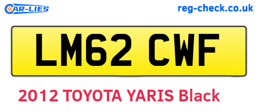 LM62CWF are the vehicle registration plates.
