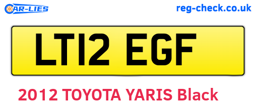 LT12EGF are the vehicle registration plates.